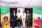 Hon. Mark Brantley, Premier of Nevis; Chef Eric Adjepong; Nevis Tourism Authority CEO Andia Ravariere; and Director of Marketing Pheon Jones at the Nevis Mango Festival Press Conference.