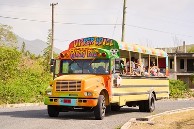The Nevis Mango Festival Passport Food Tour Party Bus.