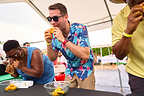 Mango Eating competition at the Nevis Mango Festival's Mango Mania.