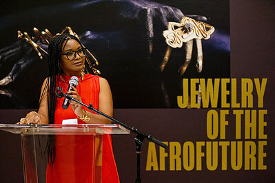 Acclaimed jewelry artist Douriean Fletcher speaks during the Black Philanthropy Circle’s 2026 celebration at the Walters Art Museum, which explored the power of philanthropy, history, and the arts in advancing communities. (Photo Credit: Baltimore Community Foundation)