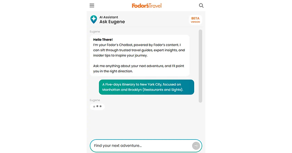 Meet Eugene: The First & Only AI Travel Assistant Built on Fodor's Travel's 90 Years of Trusted Expertise