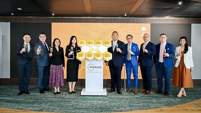 Celebrating the official launch of PFP Capital Limited with key leaders from SingWealth Holdings & PFP Capital - William Ng, Simon Ng, Wendy Zhang, Linda Tan, Jeffrey Chow, Shawn Lim, Wong Soon Leong, Henry Koh, Serene Lee.