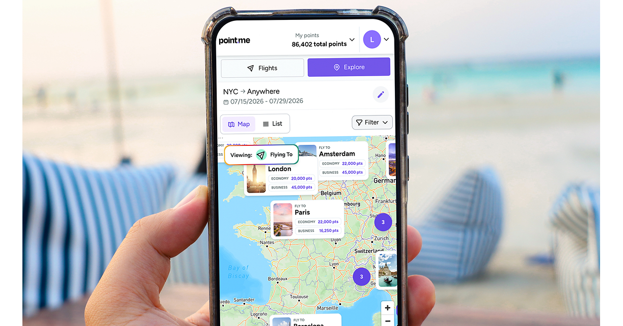 point.me Launches Explore, a New Map-Based Discovery Tool for Award Flights