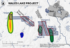 Blast Resources Announces Strong Uranium/Thorium Anomalies on Britts Lake Claims in Athabasca Basin Region, Saskatchewan