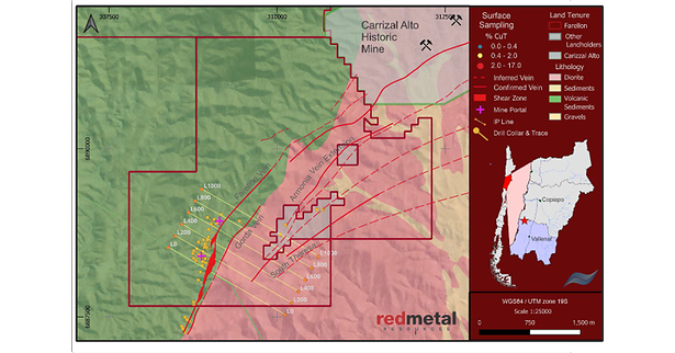Red Metal's Carrizal IP Survey Defines a Chargeability Trend Across All Six Consecutive Lines, Open at Depth