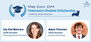 VIN Foundation Announces 3rd Annual Mike Dunn, DVM Veterinary Student Scholarship Created by Becky Godchaux Recipients and 2027 Application Cycle Open Date