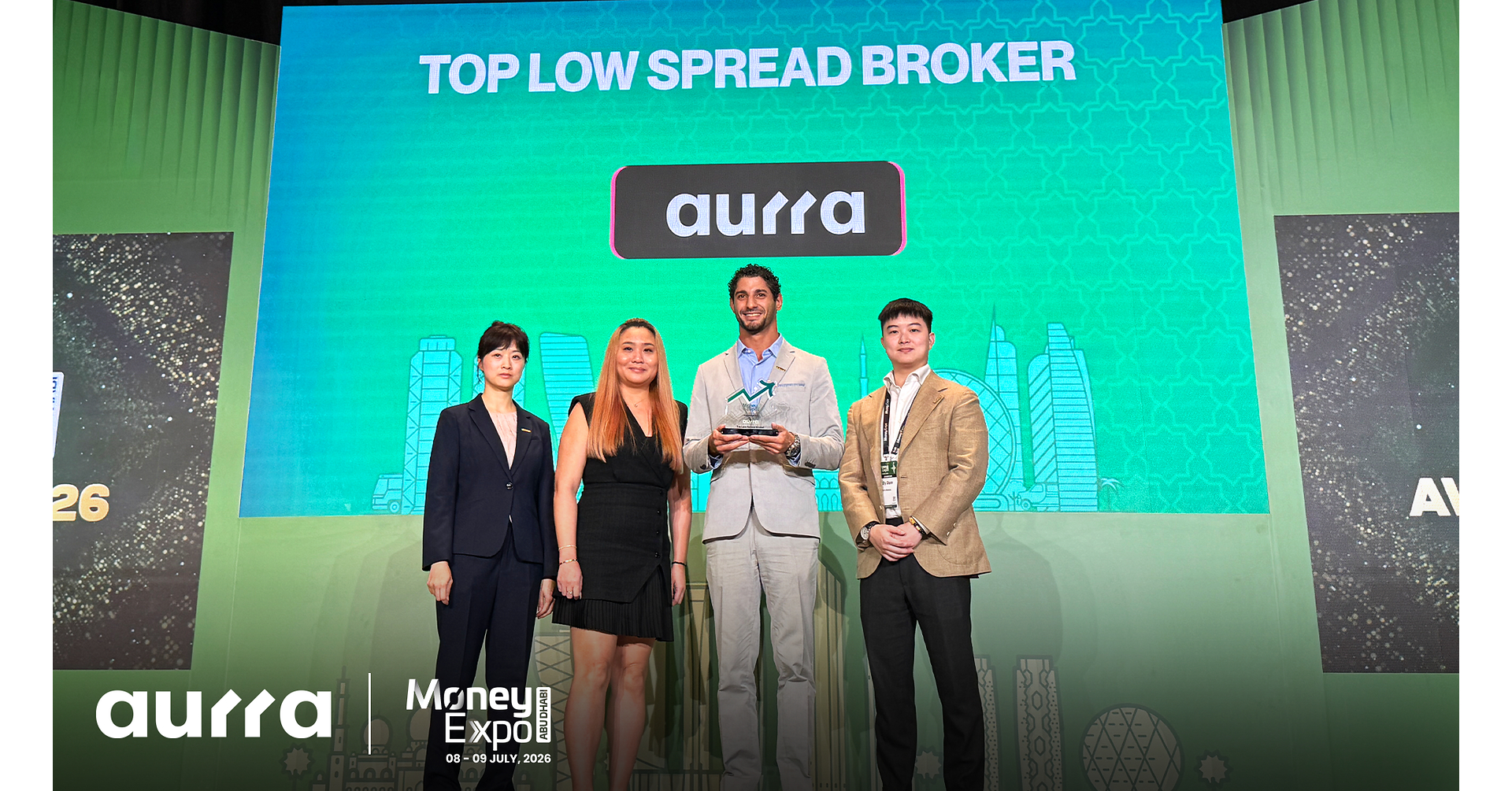 Aurra Markets Named 'Top Low Spread Forex Broker 2026' at Money Expo Abu Dhabi