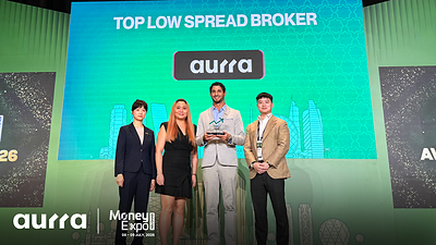 Aurra Markets a été désigné « Meilleur courtier Forex à faibles écarts 2026 » lors du salon Money Expo d'Abu Dhabi