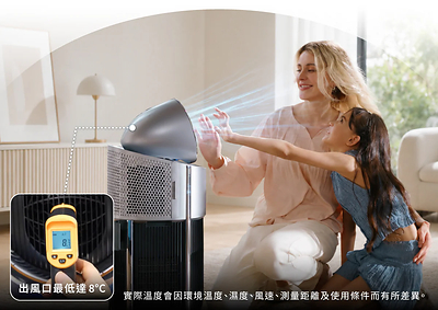 Morphy Richards 摩飛移凍艙展示最低約 8°C 出風效果,結合半導體製冷技術,打造居家個人降溫新體驗。 Morphy Richards 摩飛移凍艙展示最低約 8°C 出風效果,結合半導體製冷技術,打造居家個人降溫新體驗。