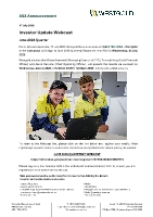 Investor Update Webcast