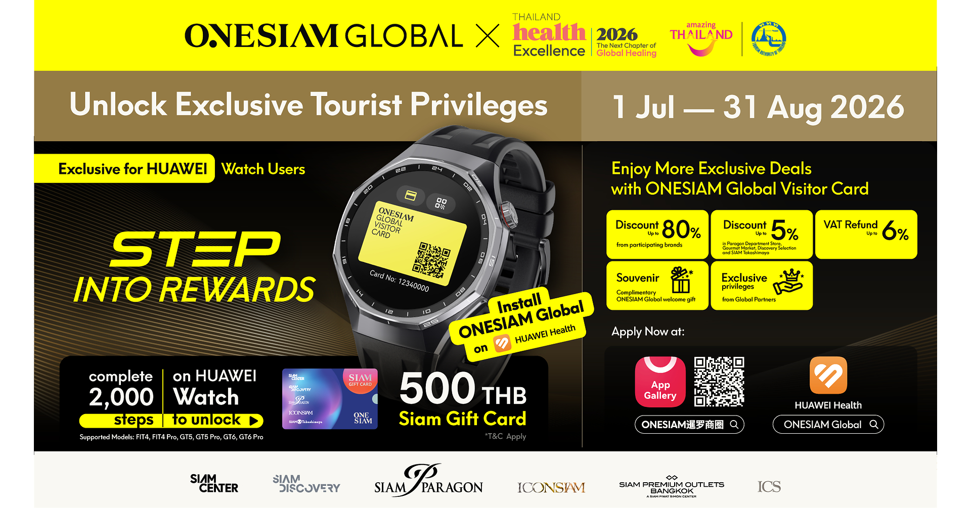 Thailand Health Excellence 2026 Joins Hands with Siam Piwat and Huawei's HarmonyOS to Offer Privileges to Medical Tourists and ONESIAM Global Members