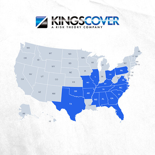 KingsCover is now available in 16 states. KingsCover is now available in 16 states.