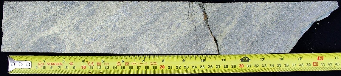Figure 2: A higher copper grade section from CMR26-199 showing abundant chalcopyrite mineralization.[1]