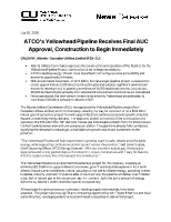 ATCO's Yellowhead Pipeline Receives Final AUC Approval, Construction to Begin Immediately