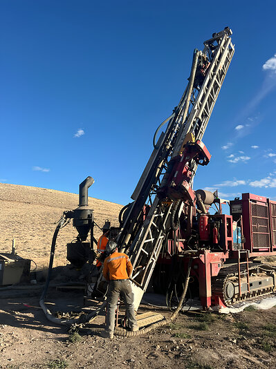Figure 1: Reverse circulation drill rig operating at the Otis target, Hot Springs Range Project, Nevada (July 2026)