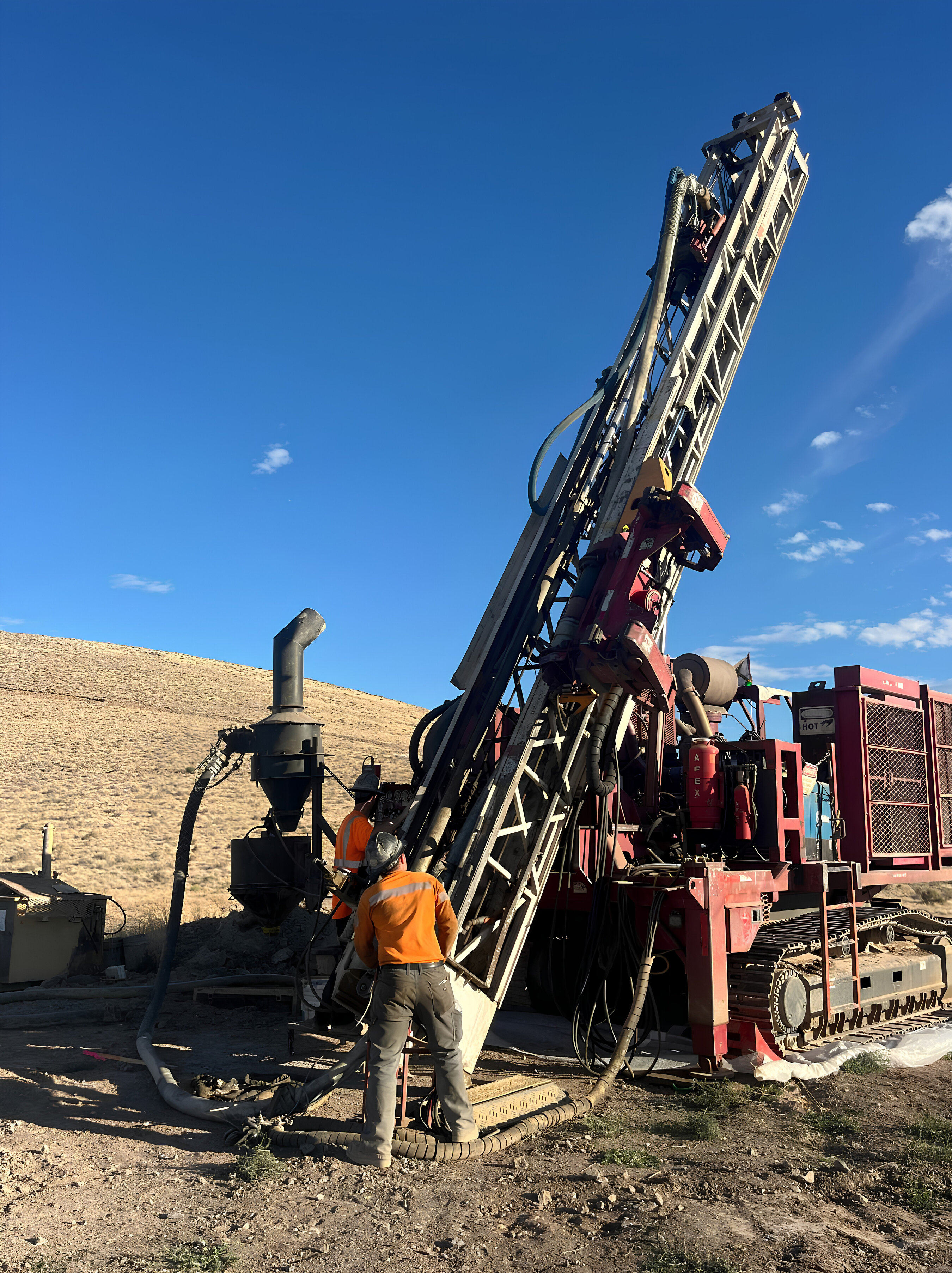Figure 1: Reverse circulation drill rig operating at the Otis target, Hot Springs Range Project, Nevada (July 2026)