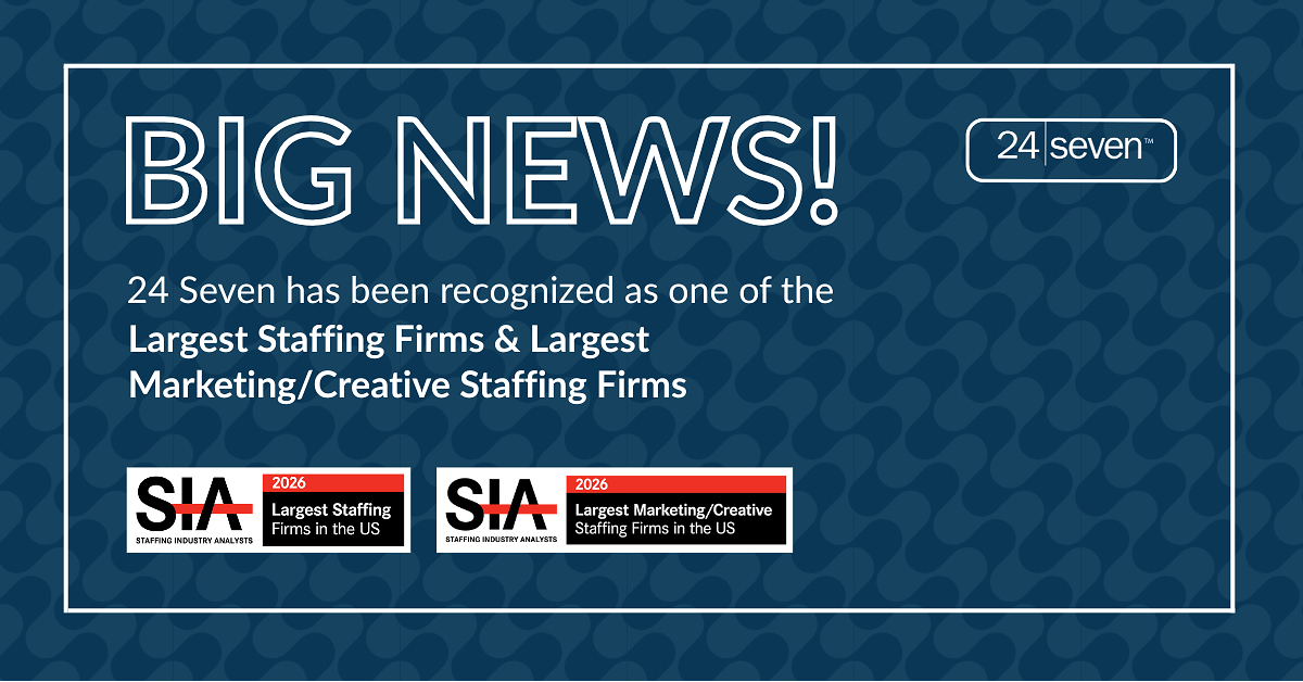 24 Seven Ranks No. 2 Among Marketing/Creative Staffing Firms in the U.S., Earns Spot on SIA's 2026 Largest Staffing Firms List