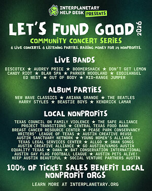 Interplanetary Help Desk and KUTX Announce "Let's Fund Good" - Austin Fundraiser Concert Series Raising Money for 24 Local Nonprofits