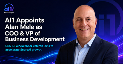 AI1 Technologies Appoints Alan Mele as COO and Vice President of Business Development