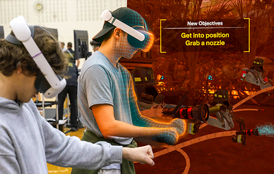Disasterville, a mixed-reality experience from the Army National Guard, puts high school students on the front lines of disaster relief missions. Students wear virtual headsets and team up with classmates to tackle full-scale, mission-oriented disaster zones, including wildfires, floods, and earthquakes.