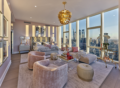 The master suite in Penthouse 2, currently listed for $7,250,000