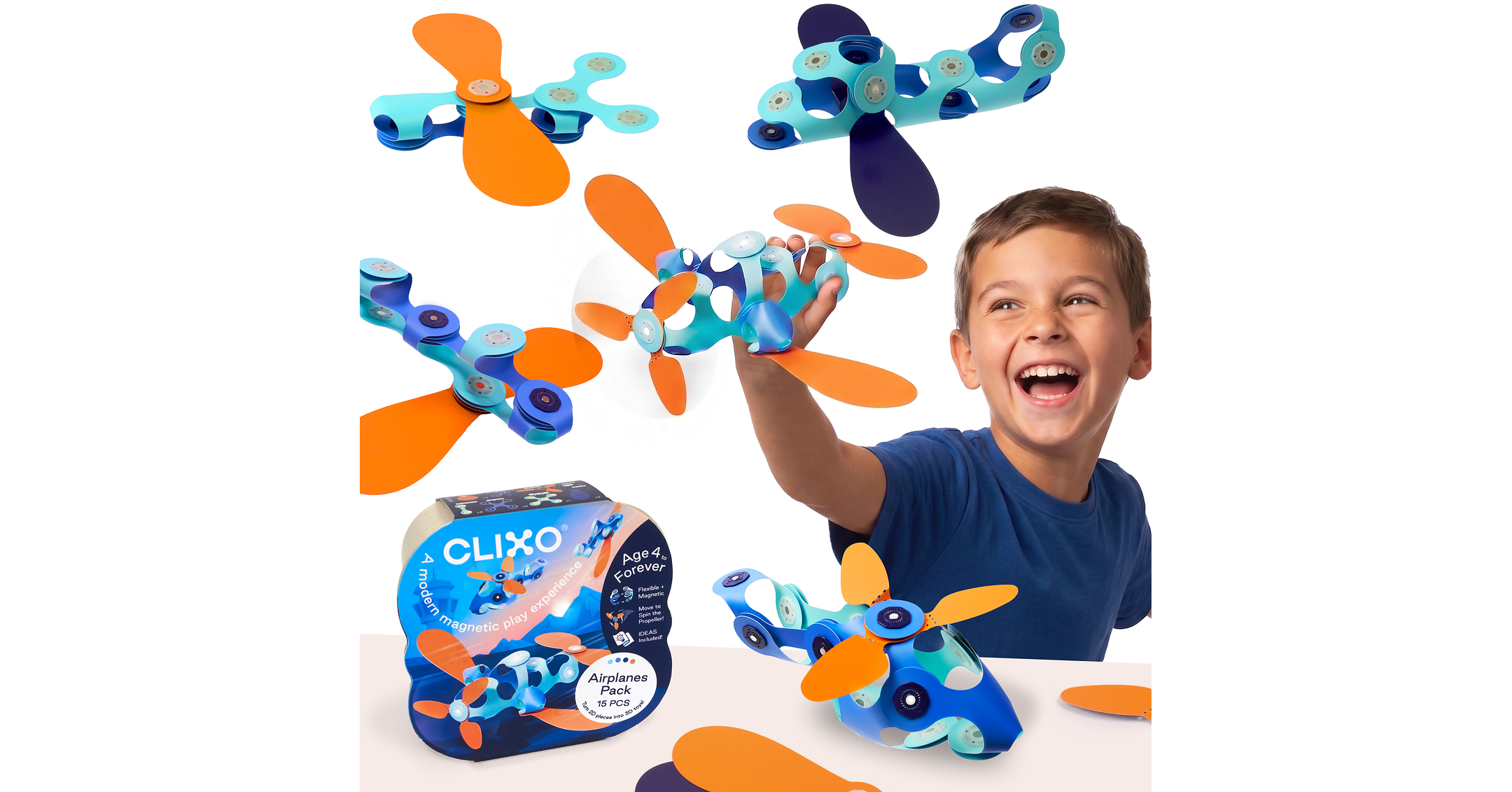 CLIXO Takes Imaginative, Creative Play to New Heights with Magnetic Airplanes Pack