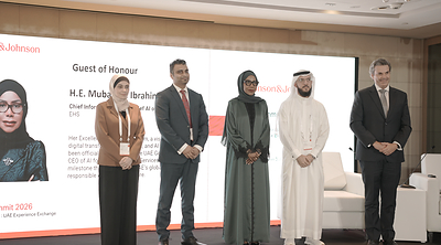 (from left to right): Dr. Nadine Omar, Dr. Nabil Quraishi, H.E. Mubaraka Ibrahim, Dr. Sameer Al Awadhi, Mr. Pedro Matos-Rosa