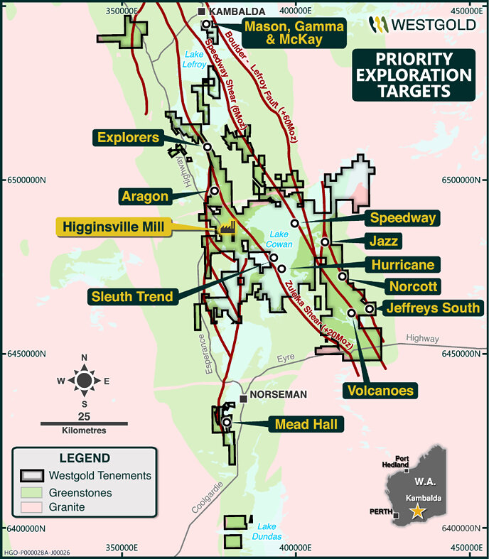 Figure 7: Greenfield exploration targets in the Southern Goldfields Figure 7: Greenfield exploration targets in the Southern Goldfields