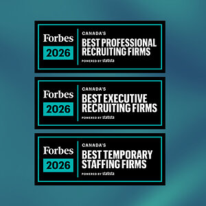 Robert Half named by Forbes as one of Canada's Best Recruiting and Temporary Staffing Firms 2026, with recognition in three categories