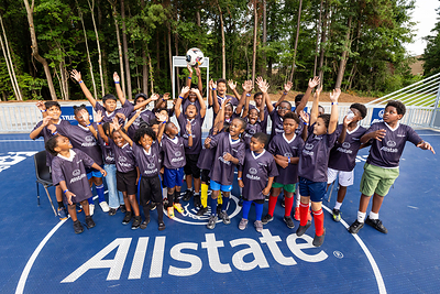 The mini-pitch creates a permanent, accessible space for local youth and families to play