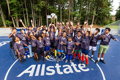 The mini-pitch creates a permanent, accessible space for local youth and families to play