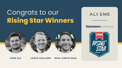 ALKEME Insurance's Dominick Ela, Jared Holland, and Nick Christman honored as Insurance Business America's 2026 Rising Stars.