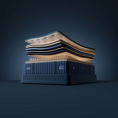 An illustrated view of the Stearns & Foster® Reserve Collection mattress highlights the premium layers, support system and craftsmanship engineered to provide exceptional comfort, pressure relief and support.