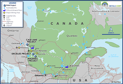 Figure 2 - Power Metals Projects Map Figure 2 - Power Metals Projects Map