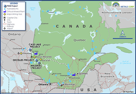 Figure 2 - Power Metals Projects Map Figure 2 - Power Metals Projects Map