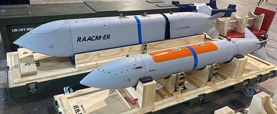 RAACM-ER and RAACM cruise missiles at a flight test event in July 2026.