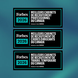Robert Half nommée par Forbes comme l'une des meilleures entreprises de recrutement et de placement de personnel temporaire au Canada en 2026, avec des reconnaissances dans trois catégories