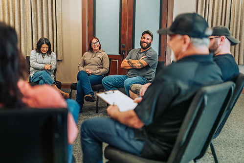 Warriors Heart staff during a team meeting.