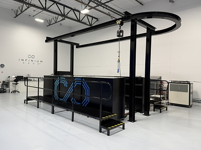 Infinium Edge Vector ONE deployment in West Sacramento, CA - PUE avg 1.05 | Up to 250 kW per rack | 150-250 sq ft per MW of deployed capacity for tanks.