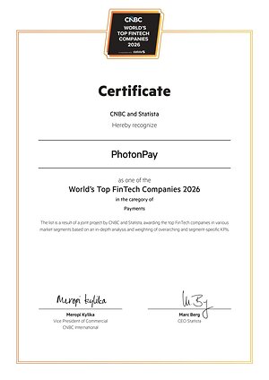 PhotonPay Named in CNBC World's Top Fintech Companies 2026 - Payments Category