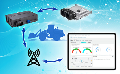 A HydraForce Connected Control Unit from Bosch, integrated with the Elevāt platform, enables remote access and over-the-air software updates for Bosch Rexroth BODAS controllers on off-highway equipment.