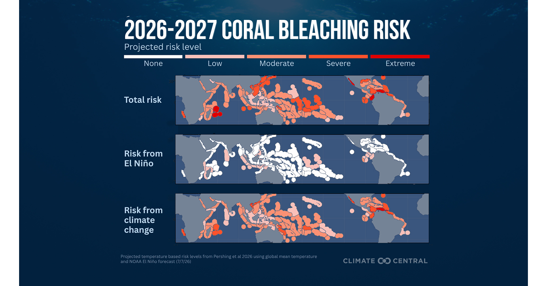 Human-caused climate change, not El Niño, is the driving force behind all global coral bleaching events, new research finds