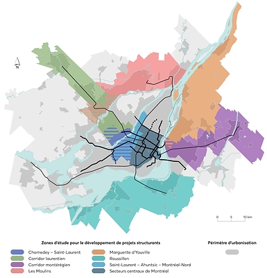 Huit zones d'étude du transport collectif métropolitain : l'ARTM planche sur la prochaine phase de planification à long terme