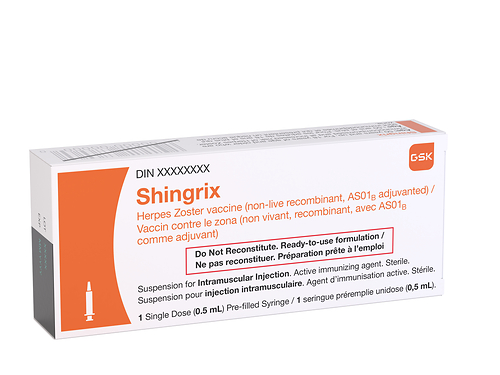 Présentation de Shingrix de GSK (vaccin recombinant contre le zona) sous forme de seringue préremplie approuvée au Canada Présentation de Shingrix de GSK (vaccin recombinant contre le zona) sous forme de seringue préremplie approuvée au Canada