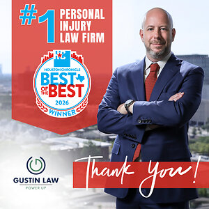 GUSTIN LAW FIRM VOTED 2026 "BEST OF THE BEST" PERSONAL INJURY LAW FIRM BY HOUSTON CHRONICLE READERS