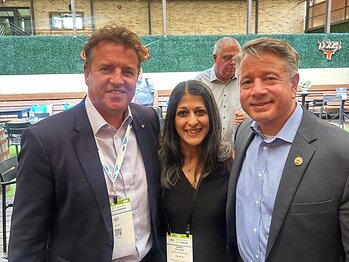 Dr John McKeon with Seema Bhangar and Bill McQuade, Past President of ASHRAE at the iAIR Institute Scientific Leadership Forum