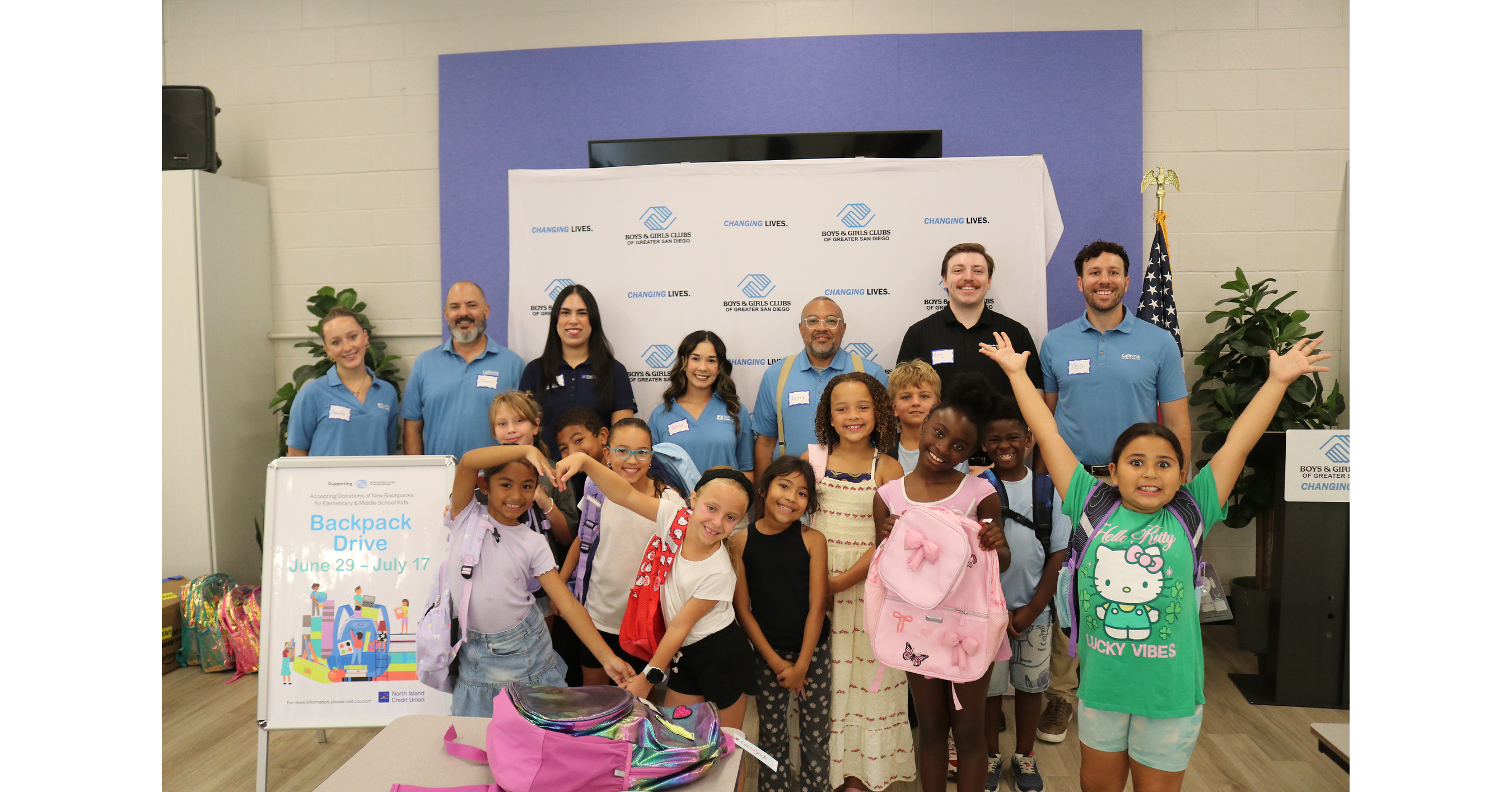 North Island Credit Union Provides Back-to-School Backpacks & Supplies to the Boys & Girls Clubs of Greater San Diego