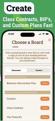 A list of Smiles & Frowns behavior board templates that help teachers start faster.