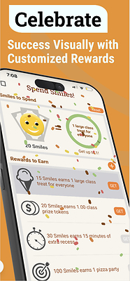 A screen shot of a Smiles & Frowns Classroom visual rewards progress ring.