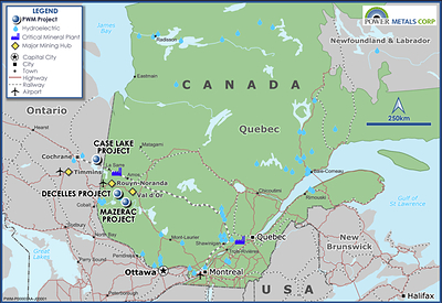 Figure 2 – Power Metals Corp Project Location Map